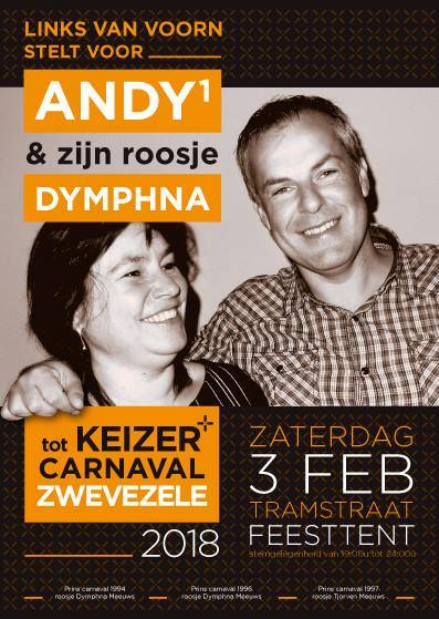 Andy Soenens Dymphna Meeuws kandidaat prins carnaval Zwevezele 2018